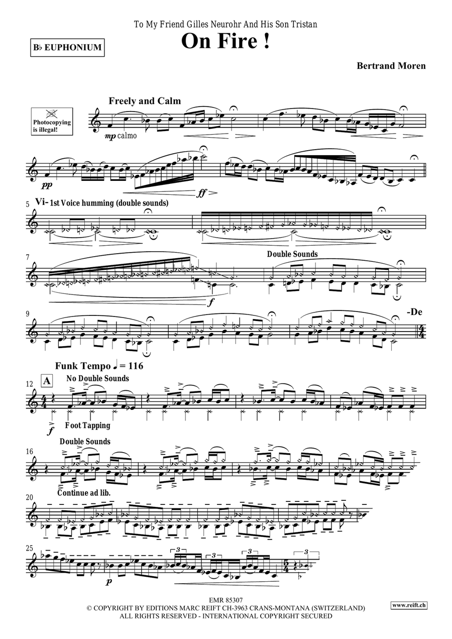 On Fire ! On Fire ! Euphonium scores gallery preview page 4