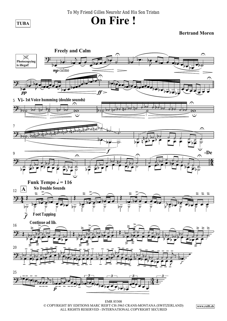 On Fire ! On Fire ! Tuba scores gallery preview page 4