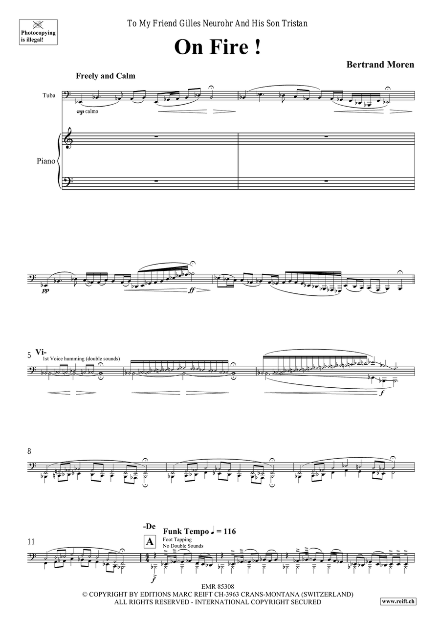 On Fire ! On Fire ! Tuba scores gallery preview page 5