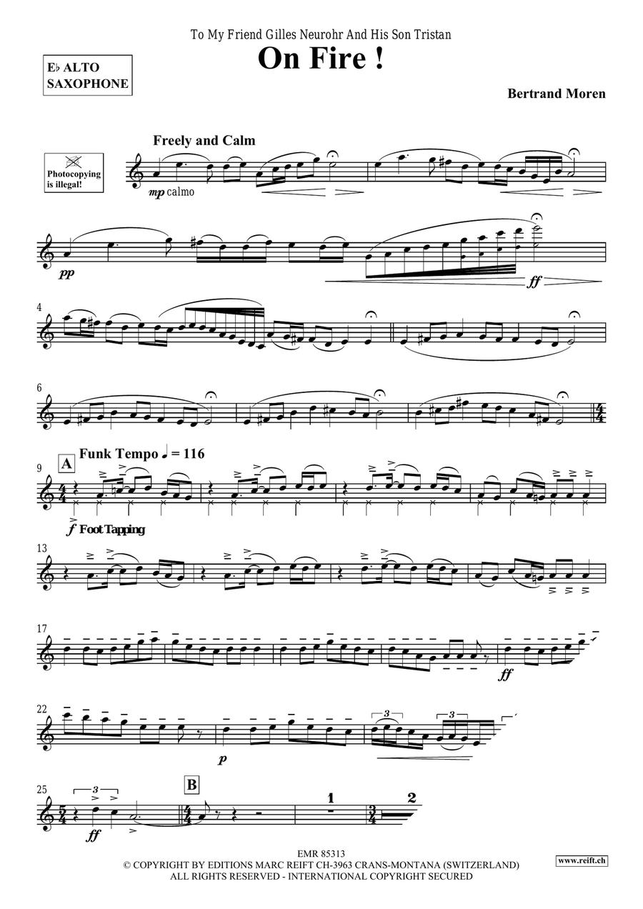 On Fire ! On Fire ! Alto Saxophone scores gallery preview page 4