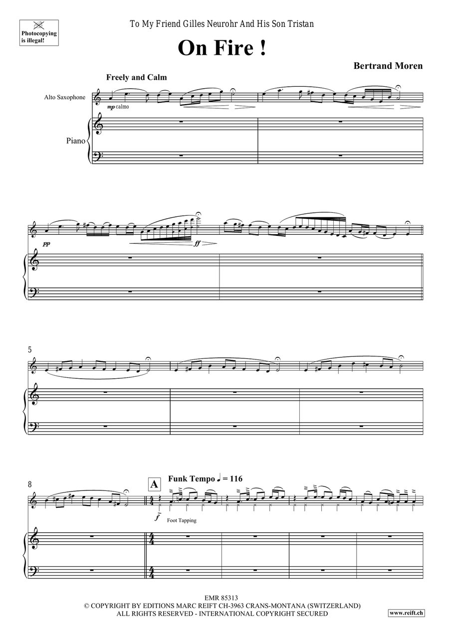 On Fire ! On Fire ! Alto Saxophone scores gallery preview page 5