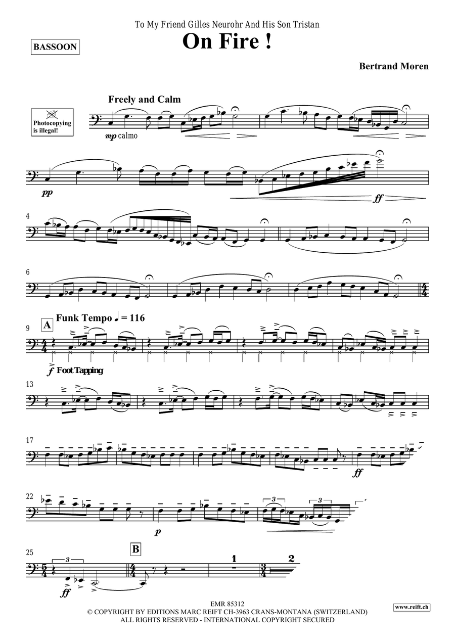 On Fire ! On Fire ! Bassoon Solo scores gallery preview page 4