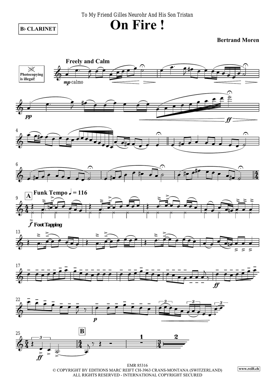 On Fire ! On Fire ! Clarinet Solo scores gallery preview page 4