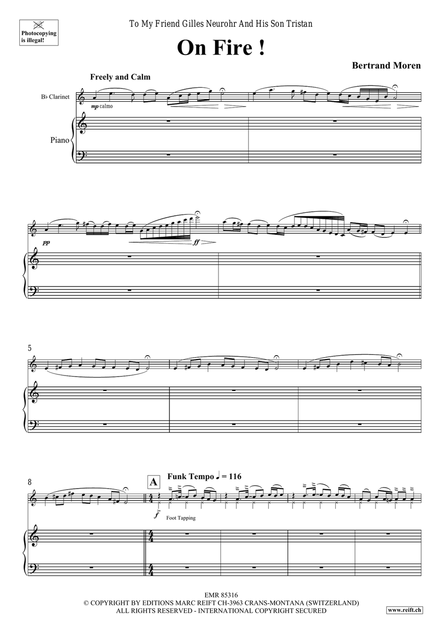 On Fire ! On Fire ! Clarinet Solo scores gallery preview page 5