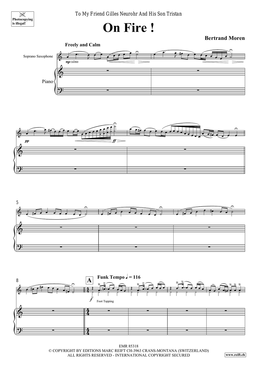 On Fire ! On Fire ! Soprano Saxophone scores gallery preview page 5