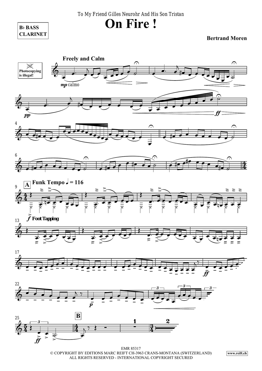 On Fire ! On Fire ! Bass Clarinet scores gallery preview page 4