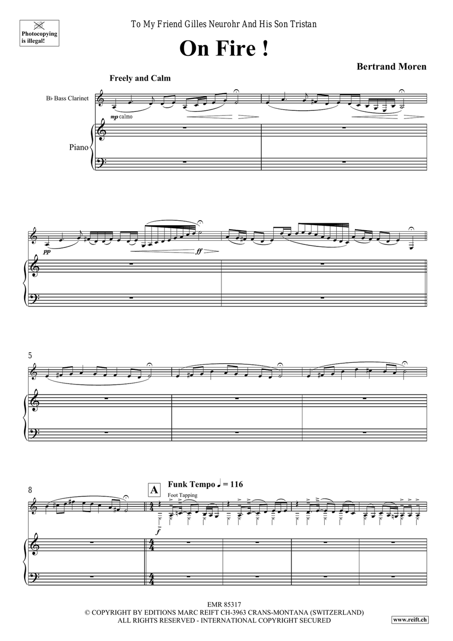 On Fire ! On Fire ! Bass Clarinet scores gallery preview page 5