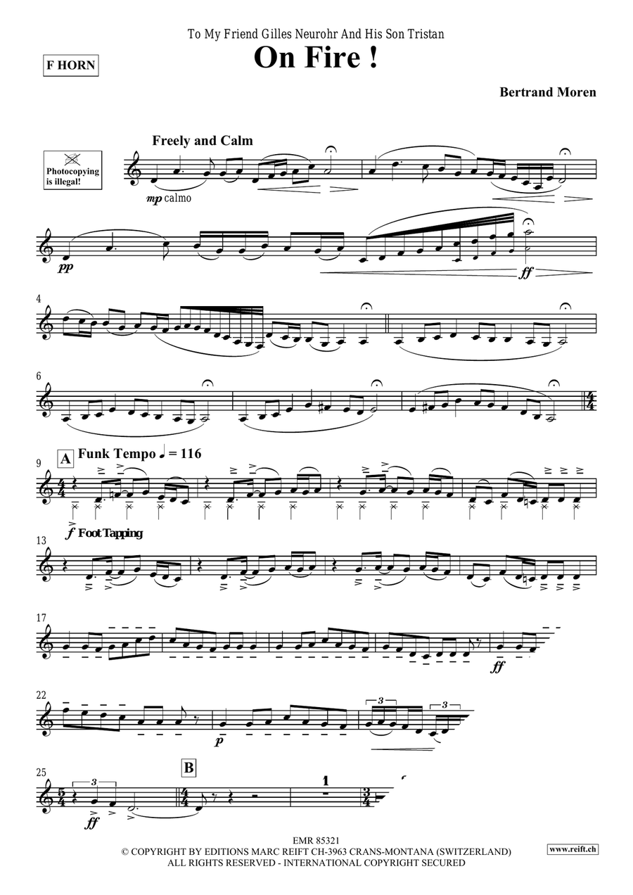 On Fire ! On Fire ! Horn scores gallery preview page 4