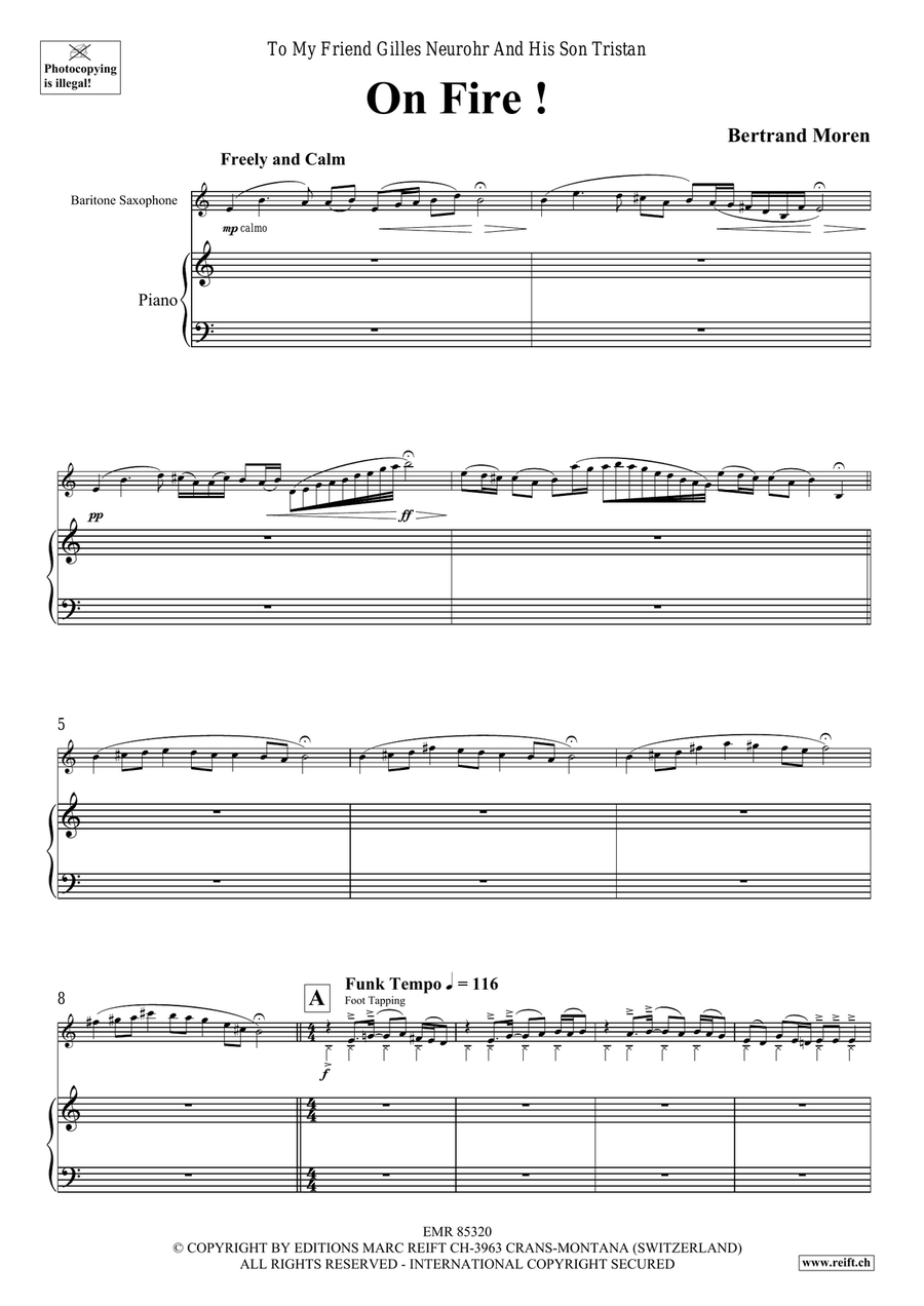 On Fire ! On Fire ! Baritone Saxophone scores gallery preview page 5