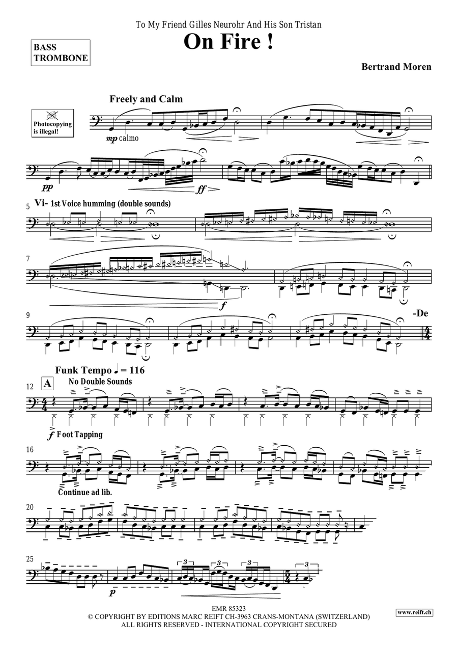 On Fire ! On Fire ! Bass Trombone scores gallery preview page 4