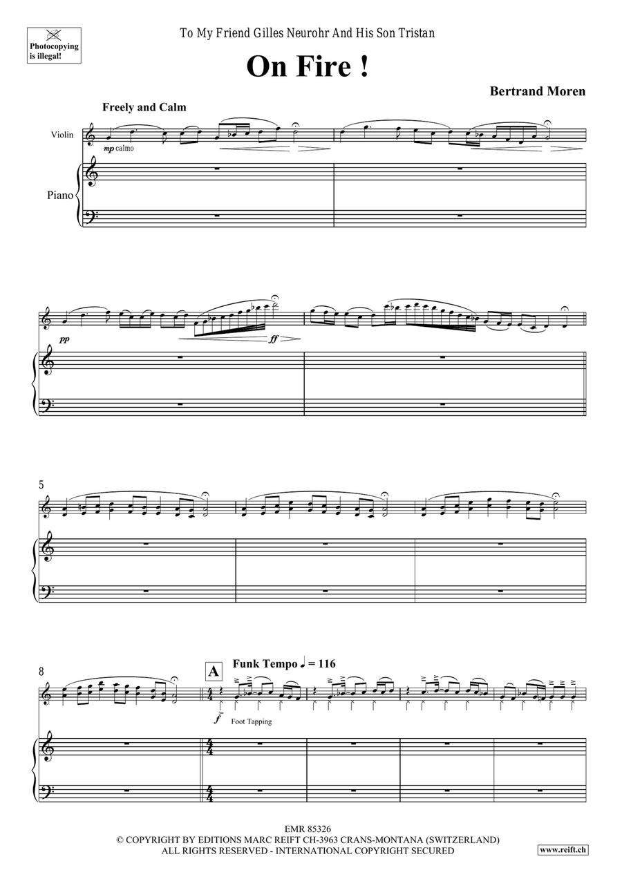 On Fire ! On Fire ! Violin Solo scores gallery preview page 5