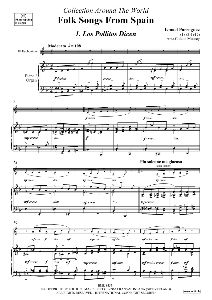 Folk Songs From Spain Folk Songs From Spain Euphonium scores gallery preview page 4