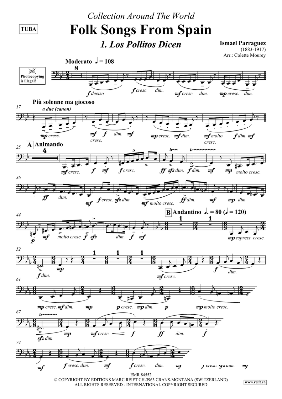 Folk Songs From Spain Folk Songs From Spain Tuba scores gallery preview page 3