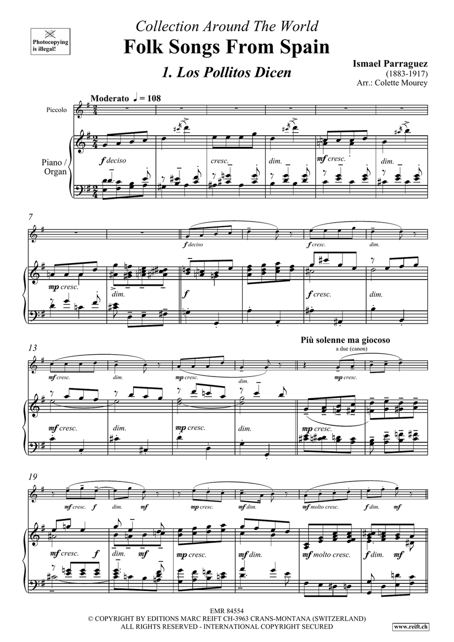 Folk Songs From Spain Folk Songs From Spain Piccolo scores gallery preview page 4