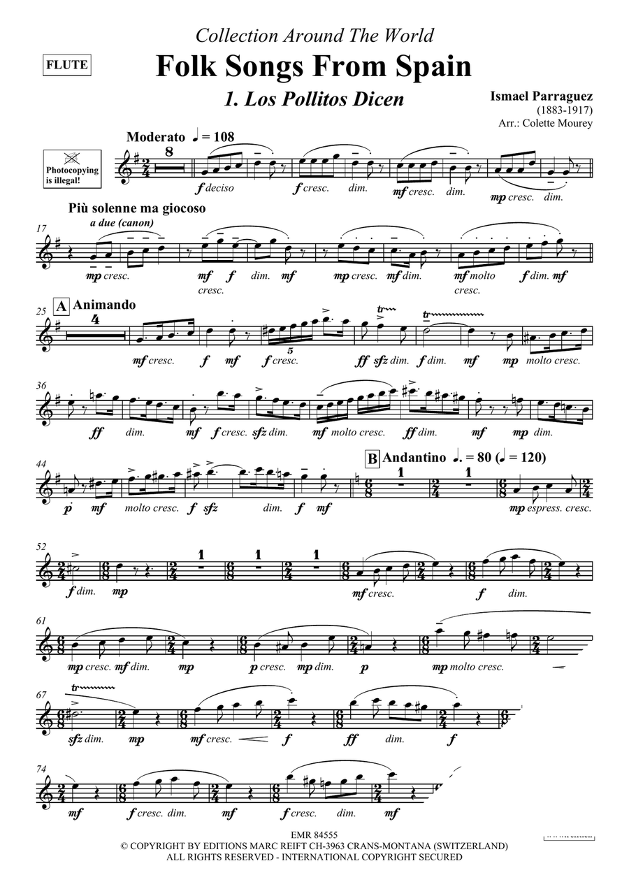 Folk Songs From Spain Folk Songs From Spain Flute Solo scores gallery preview page 3