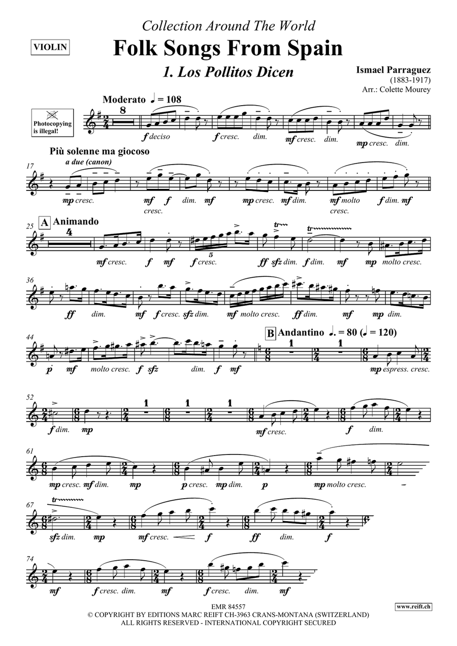 Folk Songs From Spain Folk Songs From Spain Violin Solo scores gallery preview page 3