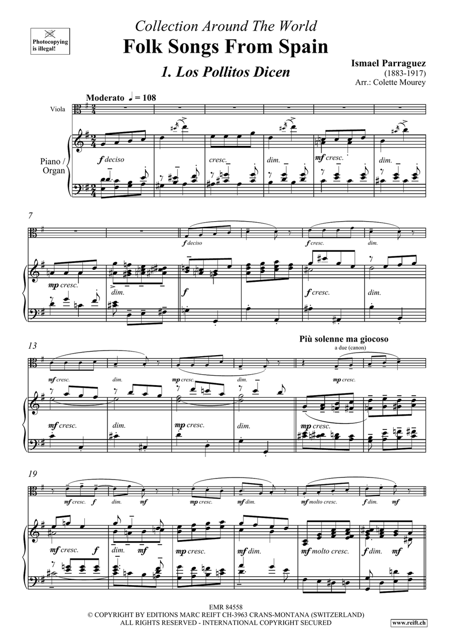 Folk Songs From Spain Folk Songs From Spain Viola scores gallery preview page 4