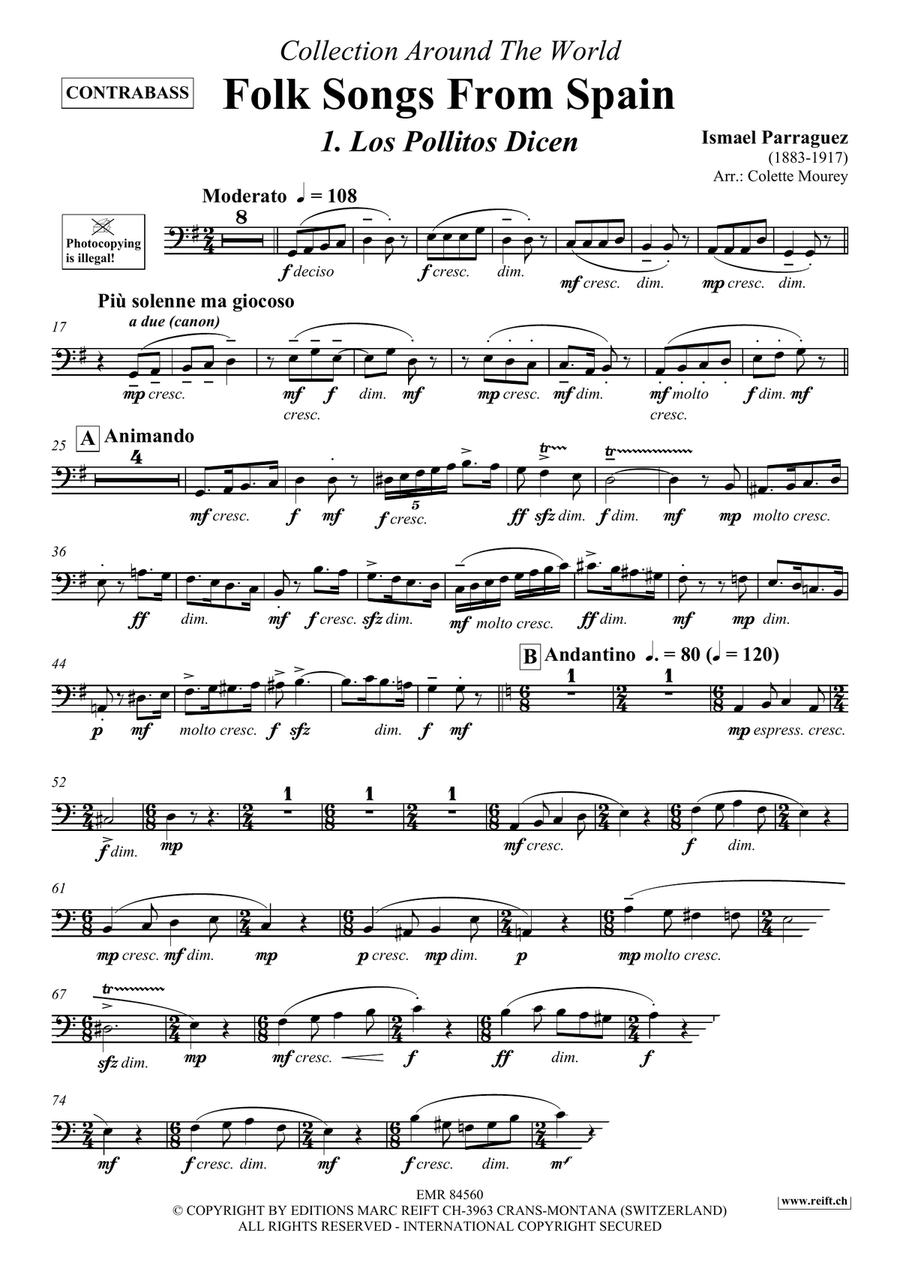Folk Songs From Spain Folk Songs From Spain Double Bass scores gallery preview page 3