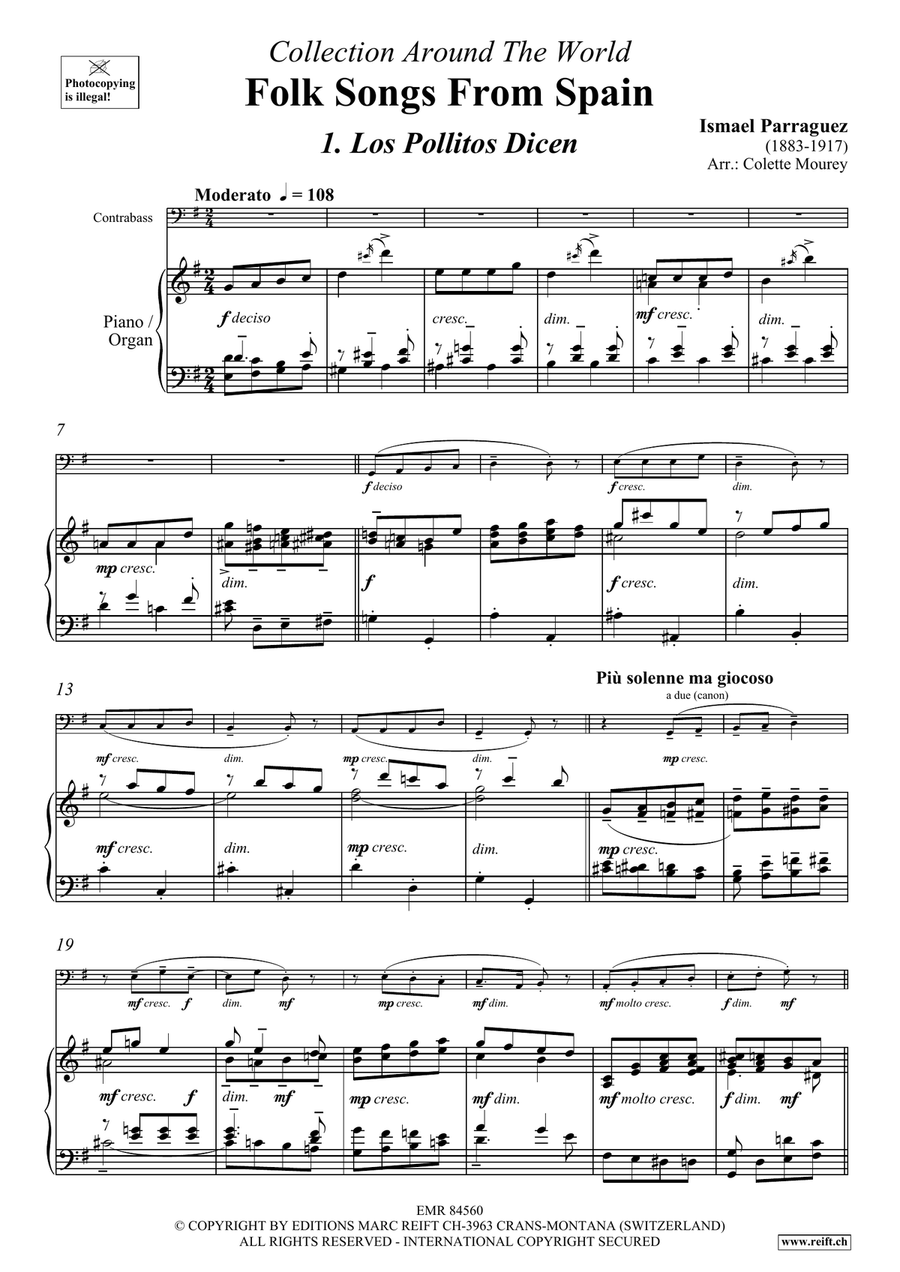 Folk Songs From Spain Folk Songs From Spain Double Bass scores gallery preview page 4