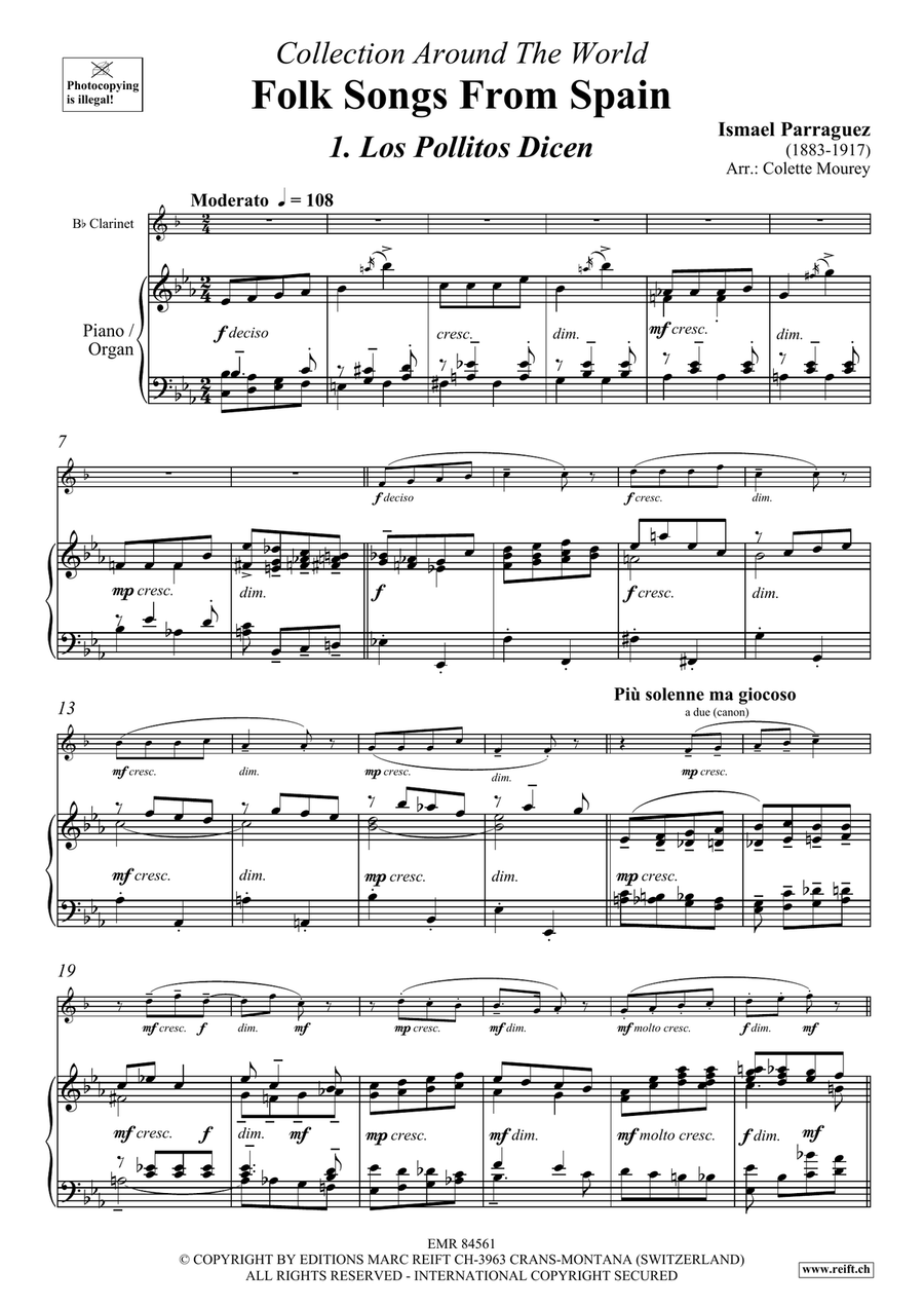 Folk Songs From Spain Folk Songs From Spain Clarinet Solo scores gallery preview page 4