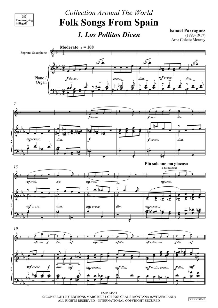 Folk Songs From Spain Folk Songs From Spain Soprano Saxophone scores gallery preview page 4
