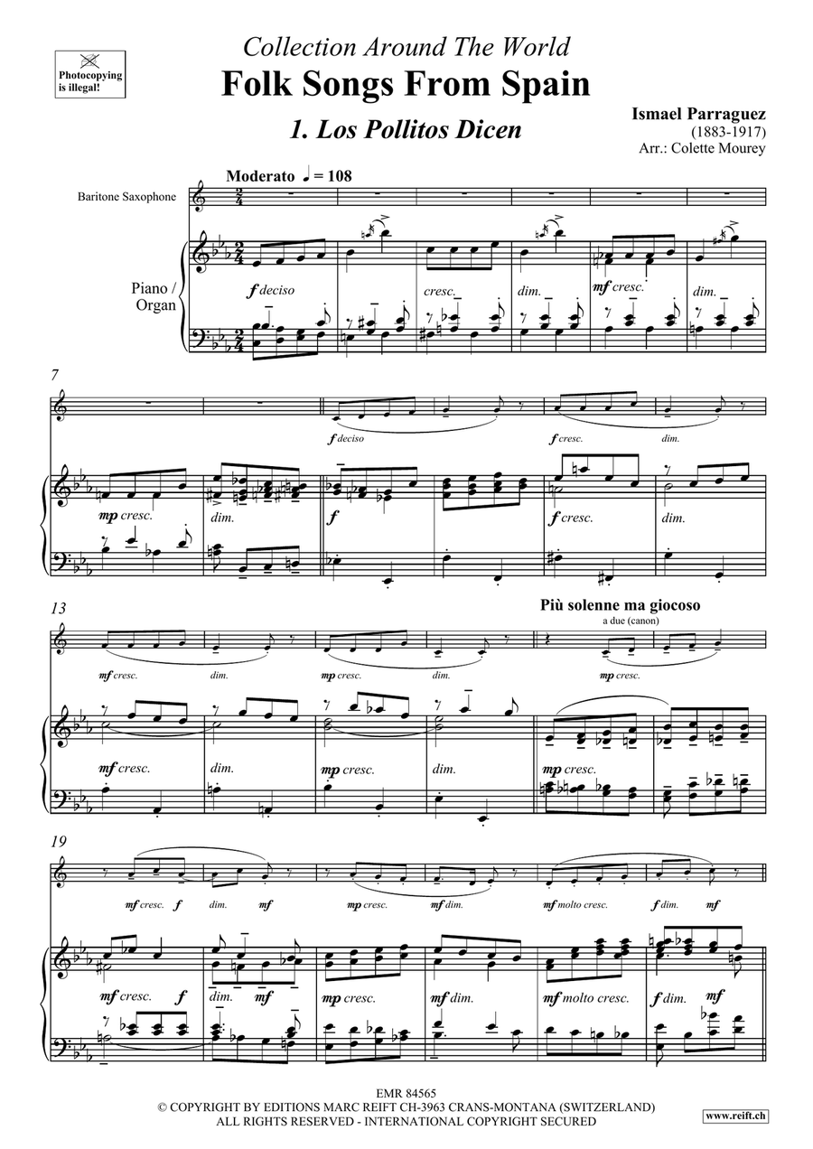 Folk Songs From Spain Folk Songs From Spain Baritone Saxophone scores gallery preview page 4