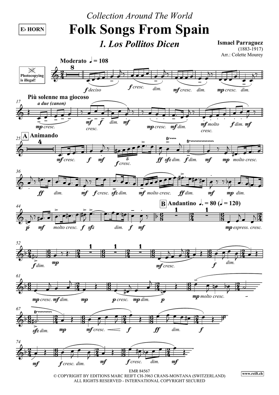 Folk Songs From Spain Folk Songs From Spain Horn scores gallery preview page 3