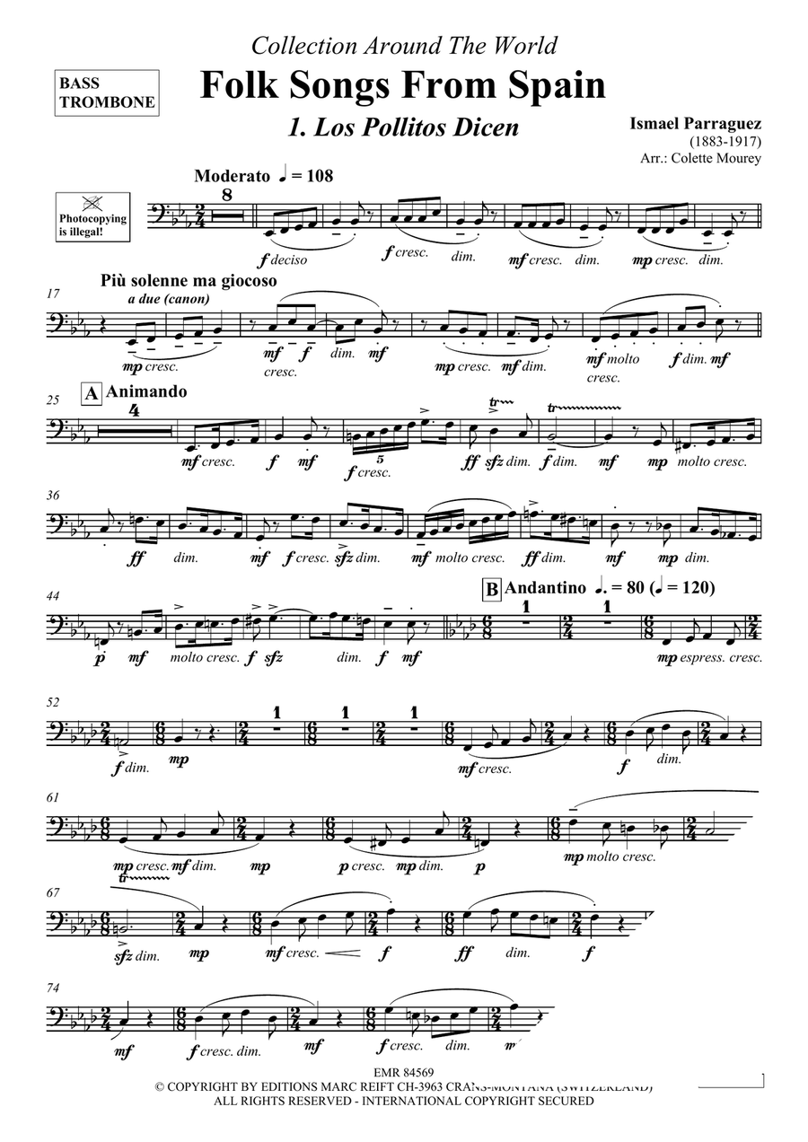 Folk Songs From Spain Folk Songs From Spain Trombone scores gallery preview page 3