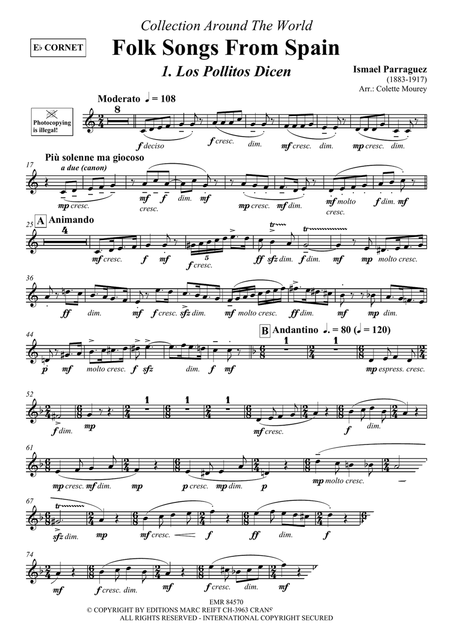 Folk Songs From Spain Folk Songs From Spain Cornet scores gallery preview page 3