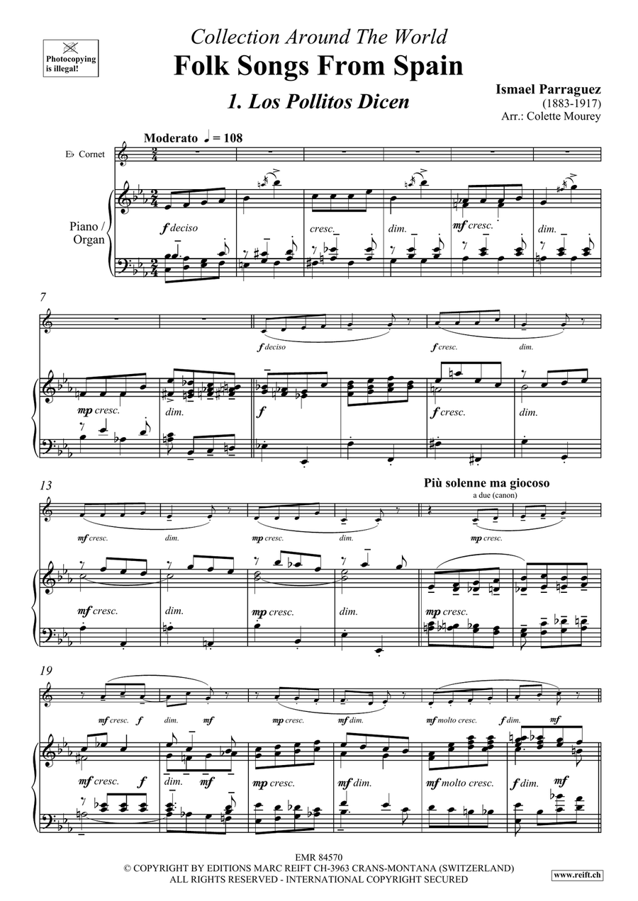 Folk Songs From Spain Folk Songs From Spain Cornet scores gallery preview page 4