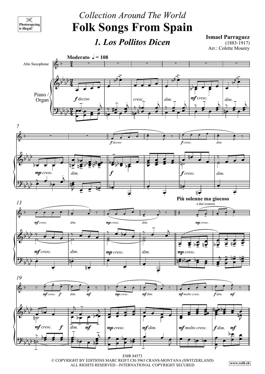 Folk Songs From Spain Folk Songs From Spain Alto Saxophone scores gallery preview page 4