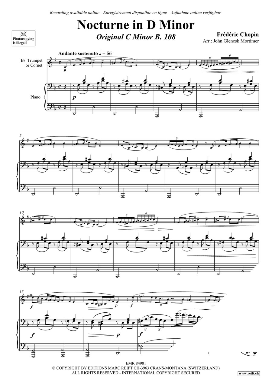 Nocturne in D Minor Nocturne in D Minor Cornet scores gallery preview page 3