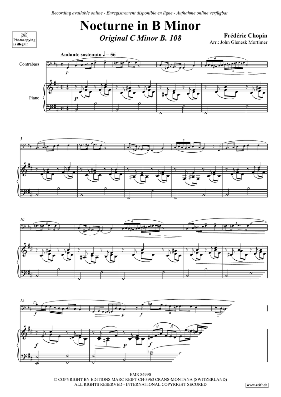 Nocturne in D Minor Nocturne in D Minor Double Bass scores gallery preview page 3