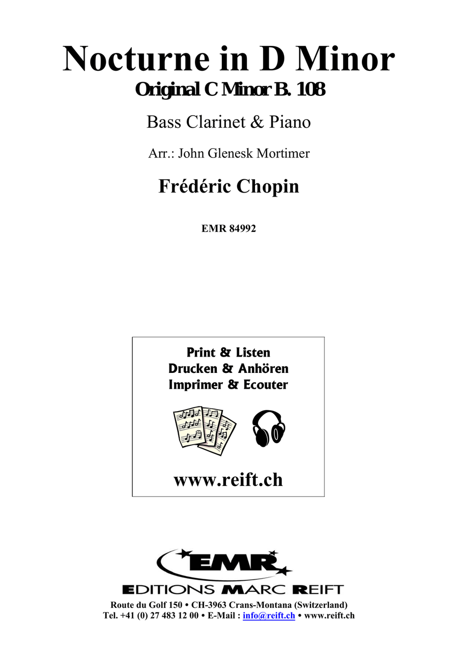 Nocturne in D Minor Nocturne in D Minor Bass Clarinet scores gallery preview page 2
