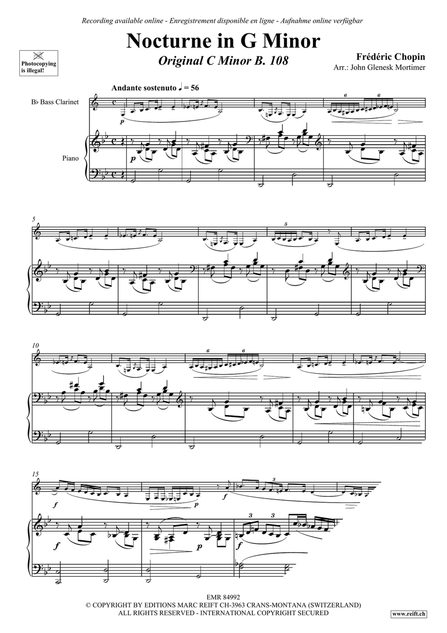 Nocturne in D Minor Nocturne in D Minor Bass Clarinet scores gallery preview page 3