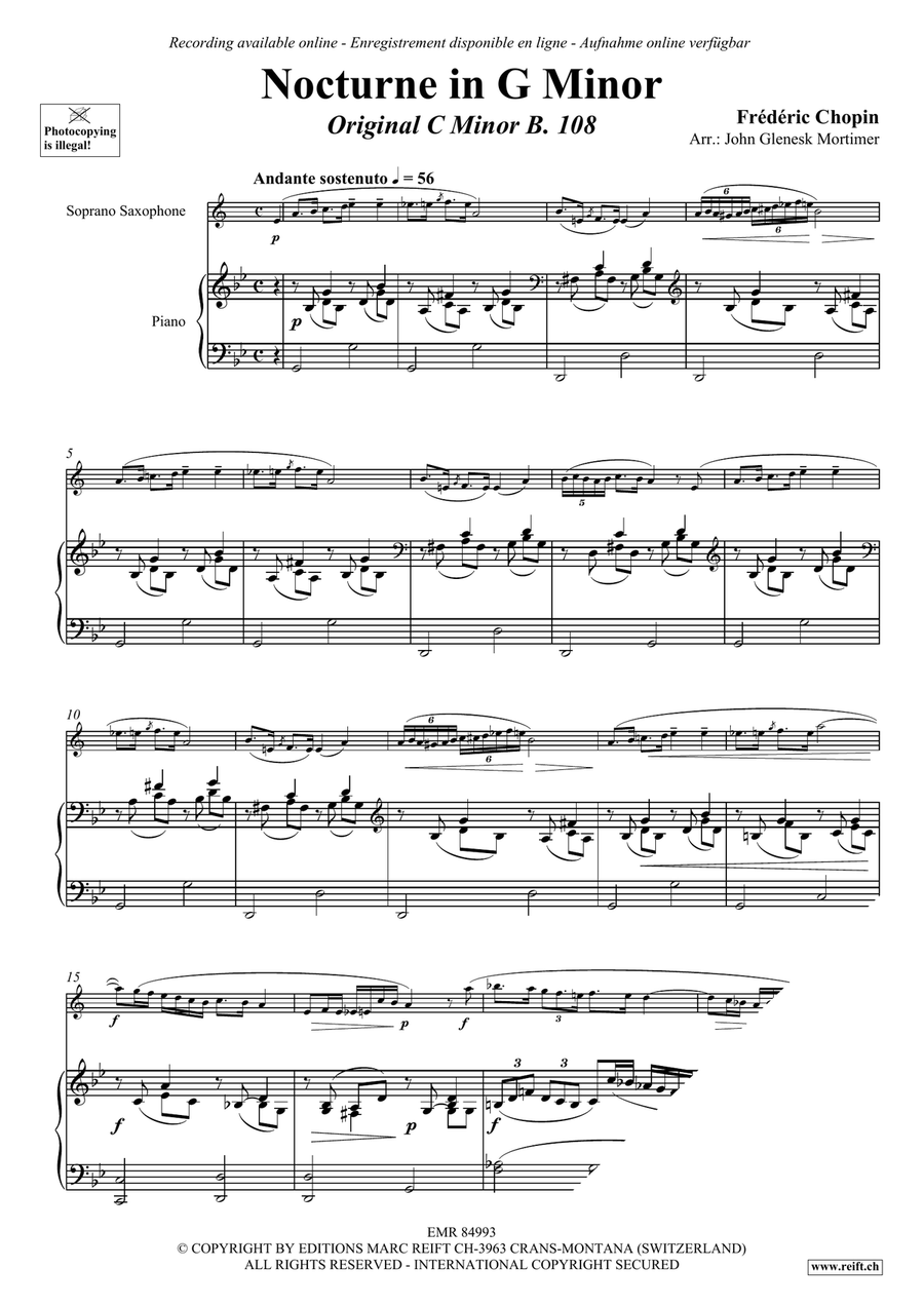 Nocturne in D Minor Nocturne in D Minor Soprano Saxophone scores gallery preview page 3
