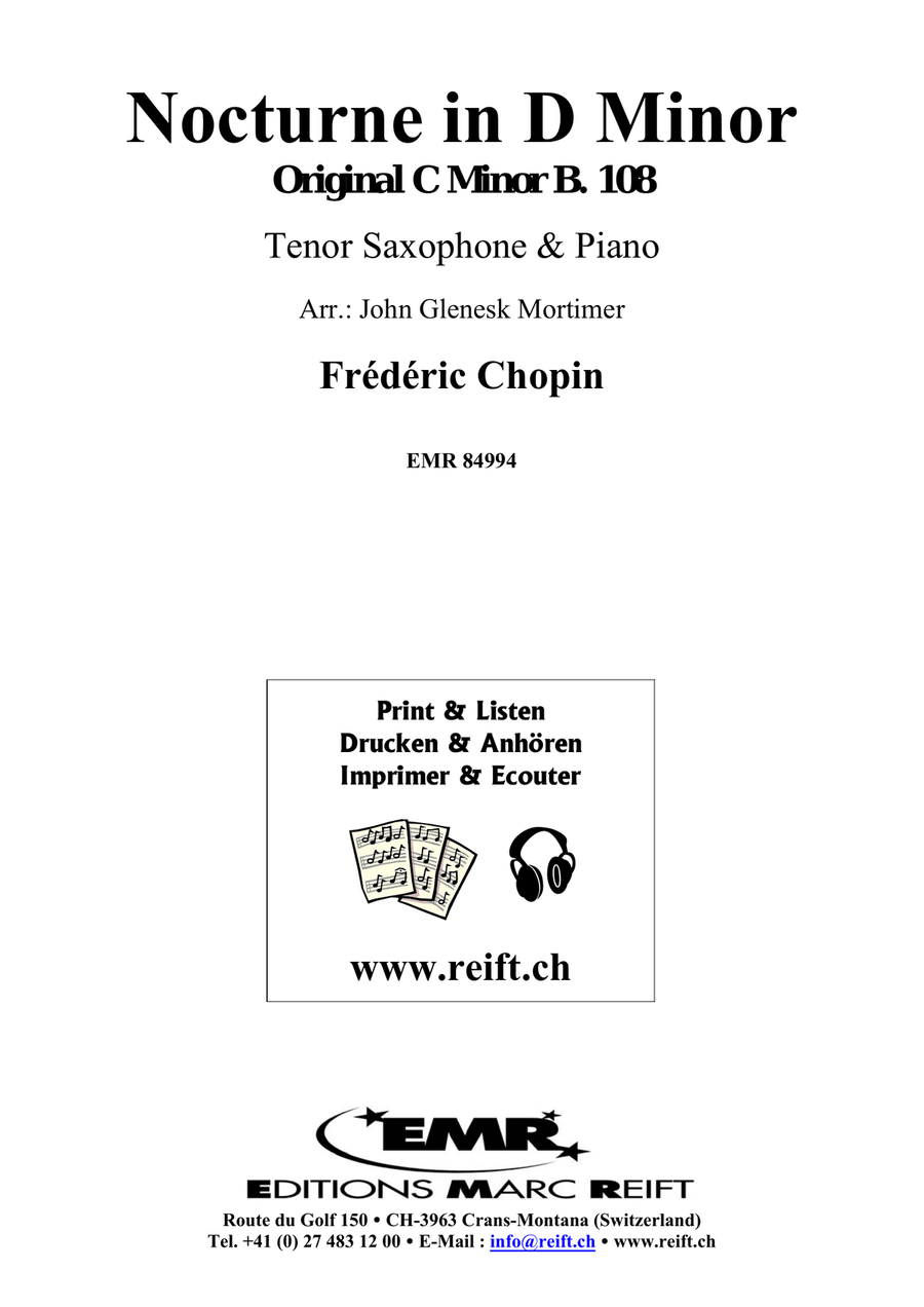 Nocturne in D Minor Nocturne in D Minor Tenor Saxophone scores gallery preview page 2