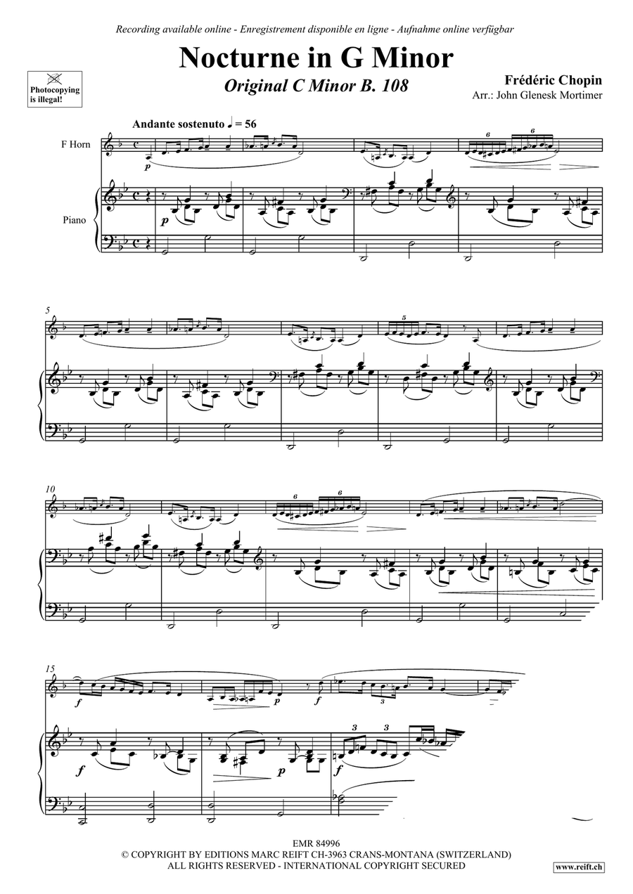 Nocturne in D Minor Nocturne in D Minor Horn scores gallery preview page 3