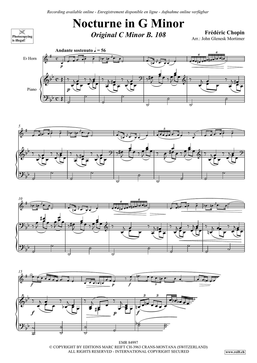 Nocturne in D Minor Nocturne in D Minor Horn scores gallery preview page 3