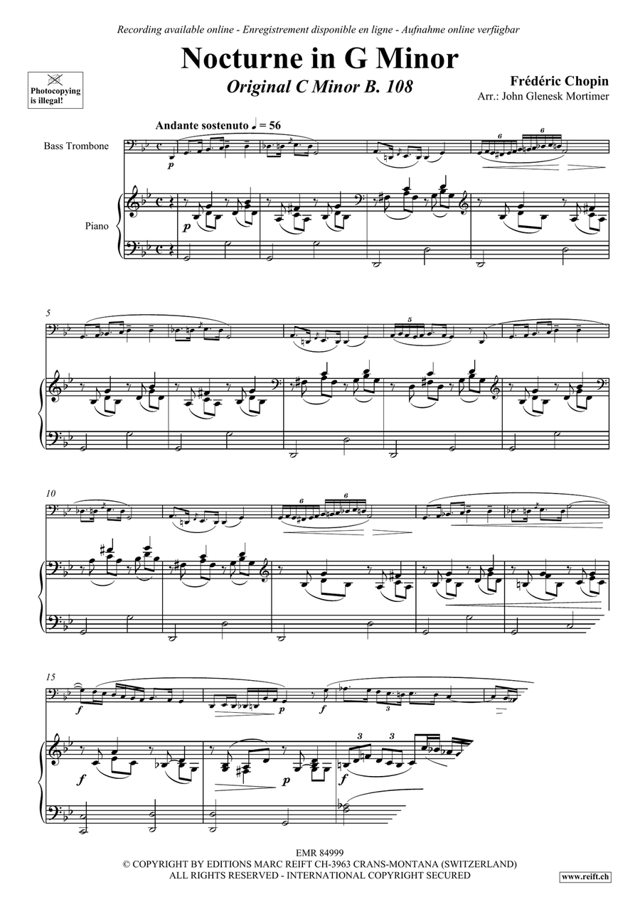 Nocturne in D Minor Nocturne in D Minor Bass Trombone scores gallery preview page 3