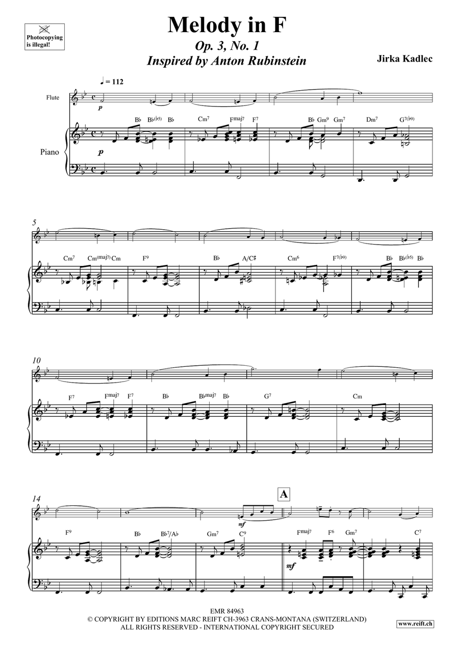 Melody in F Melody in F Flute Solo scores gallery preview page 3