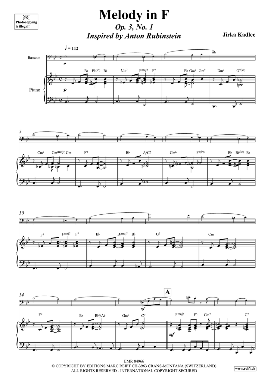 Melody in F Melody in F Bassoon Solo scores gallery preview page 3