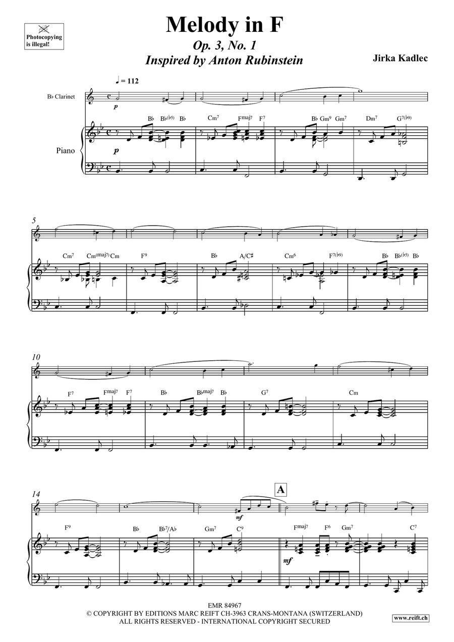 Melody in F Melody in F Clarinet Solo scores gallery preview page 3