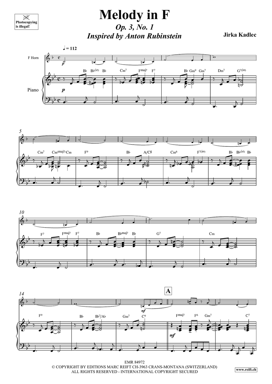 Melody in F Melody in F Horn scores gallery preview page 3
