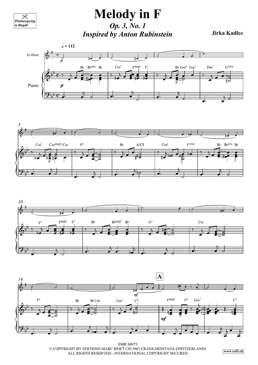 Melody in F Melody in F Horn scores gallery preview page 3
