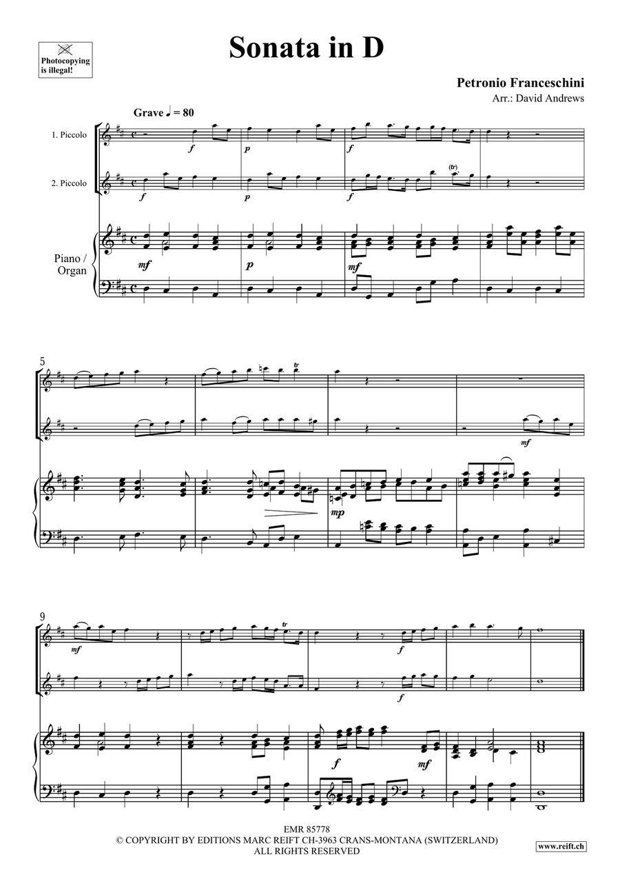 Sonata in D Sonata in D Piccolo scores gallery preview page 3