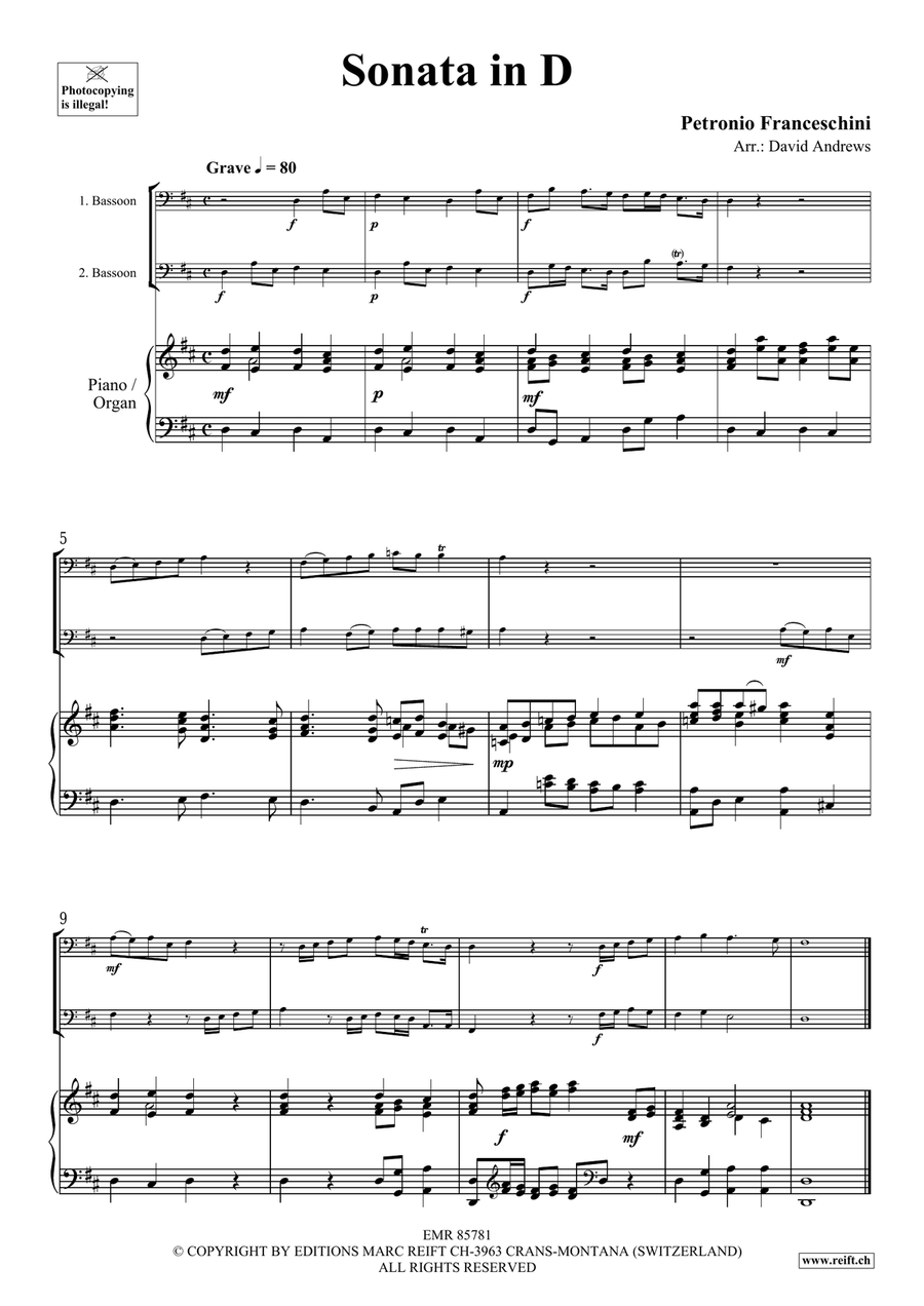 Sonata in D Sonata in D Bassoon scores gallery preview page 3
