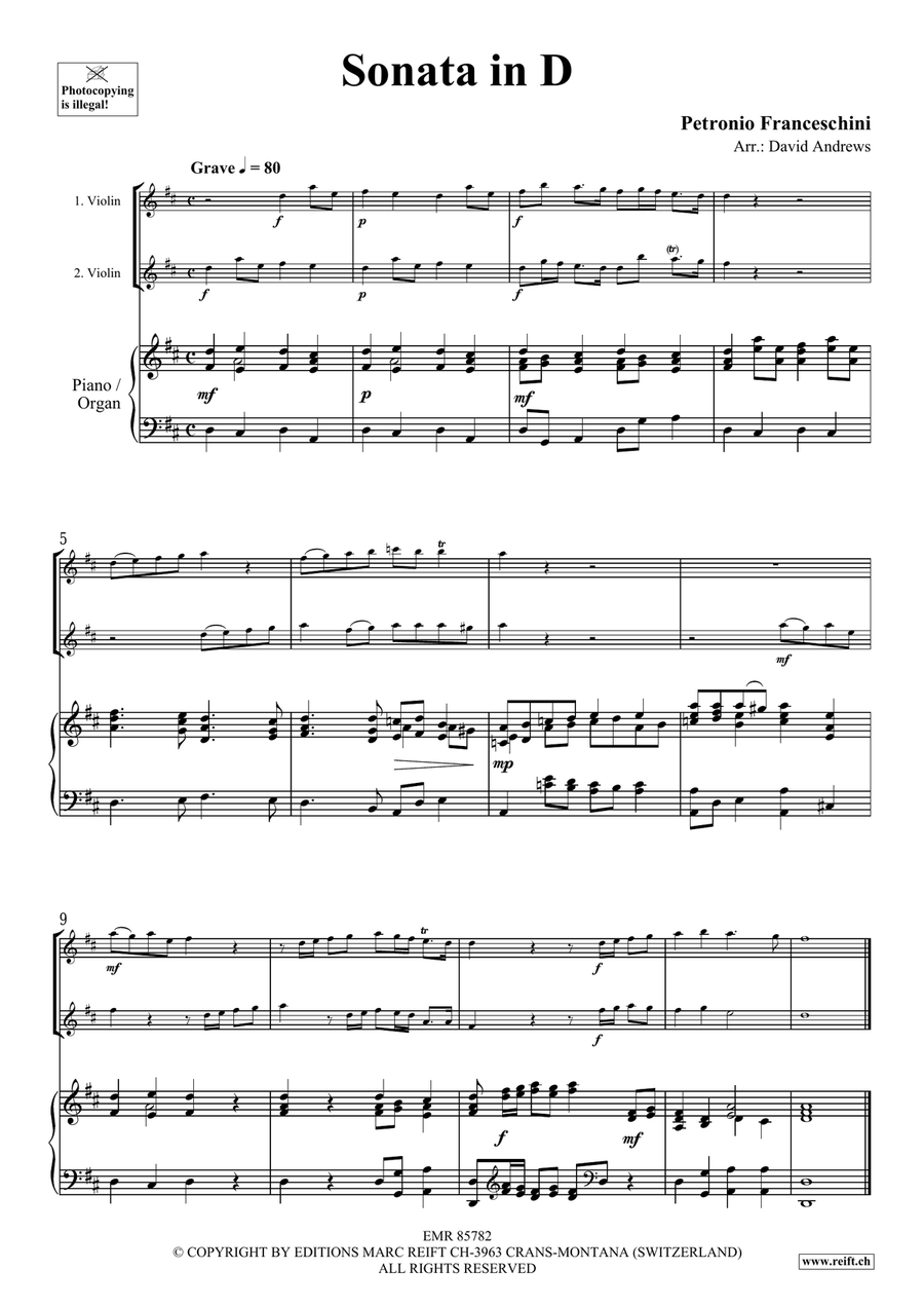 Sonata in D Sonata in D Violin scores gallery preview page 3
