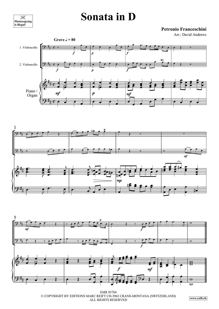 Sonata in D Sonata in D Cello scores gallery preview page 3