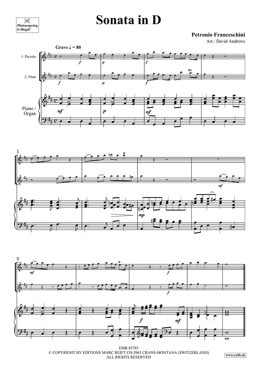 Sonata in D Sonata in D Piccolo scores gallery preview page 3